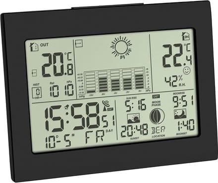 Weerstation Binnen en Buiten - Hygrometer Draadloos - Luchtvochtigheidsmeter - digitale meter