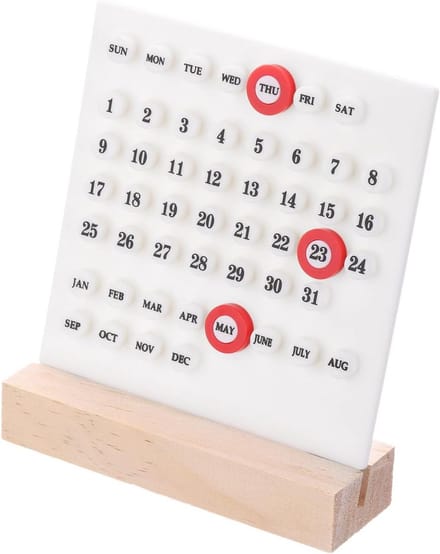 Houten eeuwigdurende desktop kalender voor thuis en kantoor