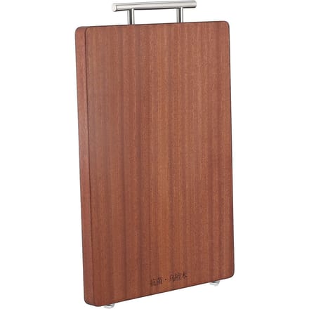 Keuken Snijplank Hout Antibacterieel Dubbelzijdig Hakblok met Handvat voor brown