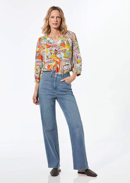Wijde jeans VERA van stretch-denim - lichtblauw - Gr. 42 van Goldner Fashion