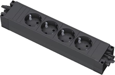 Bachmann Step - Stekkerdoos - 4x 230V - GST18-3 In- en uitgang - Zwart