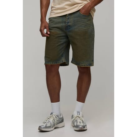 Relaxed Getinte Denim Shorts | Green | Size 42