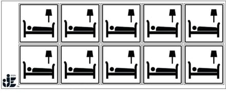 Hotel sticker | 5 x 5 cm - 10 stuks per vel