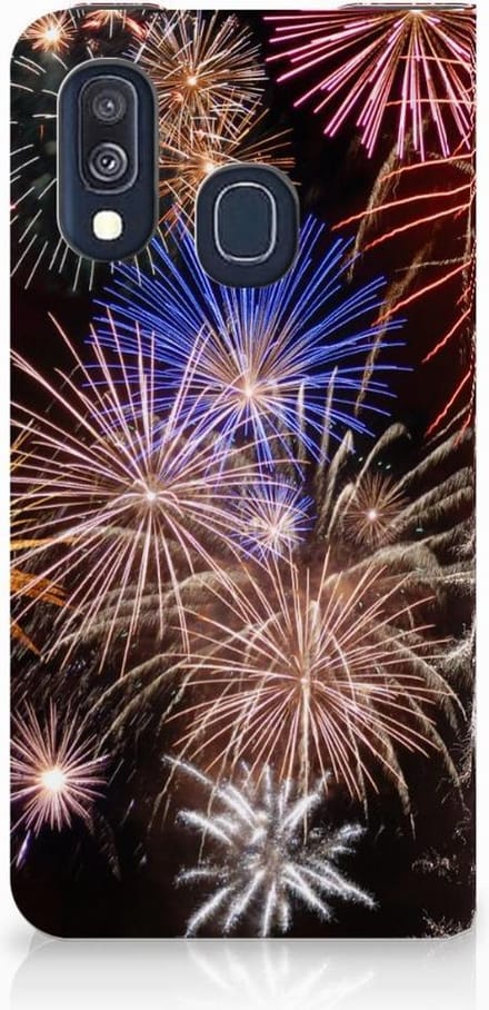 Samsung Galaxy A40 Hippe Standcase Vuurwerk