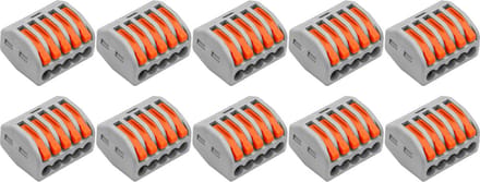Lasklem Set 10 Stuks - 5 Polig met Klemmetjes - Grijs/Oranje