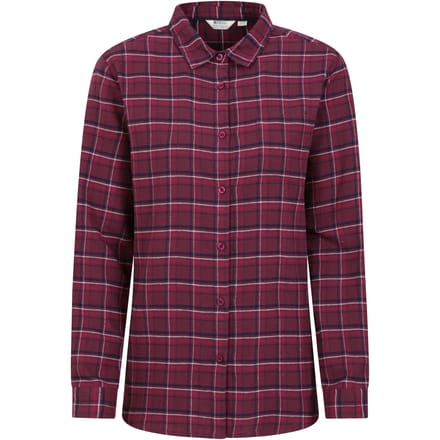 Mountain Warehouse Dames/Dames Balsem Geborsteld Flanellen Longline Shirt (Bourgondië)