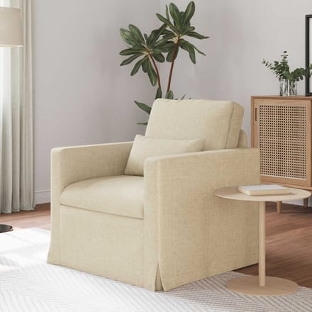 vidaXL - Bank - Crème - 78 - x - 78 - x - 80 - cm - Stof