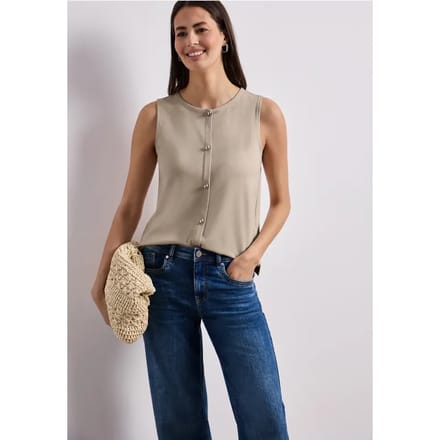 Jersey gilet met ronde hals