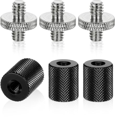 Statief Draadadapter Set - Camera Schroefadapter - Apparatuur Bevestigen - Set van 6 stuks - 1/4 inch - Zwart Zilver