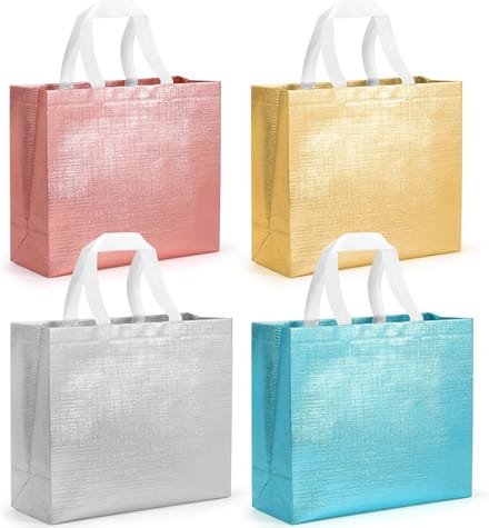 Grote herbruikbare geschenkzakjes - 12 stuks - Feesttassen voor verjaardag en bruiloft