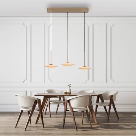 Paul Neuhaus LED hanglamp Elipsa, 3-lamps, wit/brons