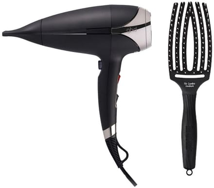 ghd Helios Föhn Black + Olivia Garden Fingerbrush Combo Black Medium