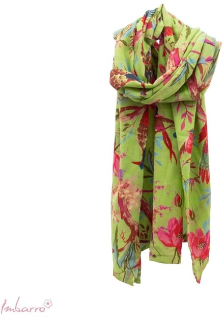 Imbarro - Shawl - Sjaal - Paradise - Rayon - Apple - Groen - 100 % Katoen - 100 x 200 cm
