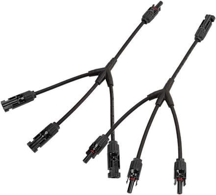 Set van 2 Professionele MC4 Y-Splitsers voor Zonnepanelen - 1 naar 3 Parallelverbinding