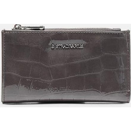 Stradivarius Basic portemonnee met coco-look  Donkergrijs OS
