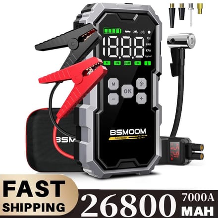 D&A Jumpstarter - Compressor - Jumpstarter voor de auto - Luchtcompressor - Starthulp - Jumpstarter Met Compressor - Zwart