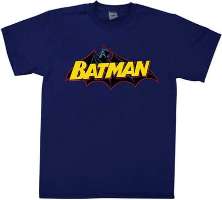 DC Comics Batman Heren Tshirt -S- Retro Logo Blauw