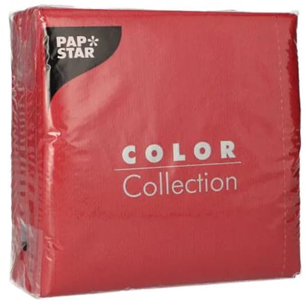 12x 100 Servetten 1-laags 1/4 vouw 33 cm x 33 cm bordeaux
