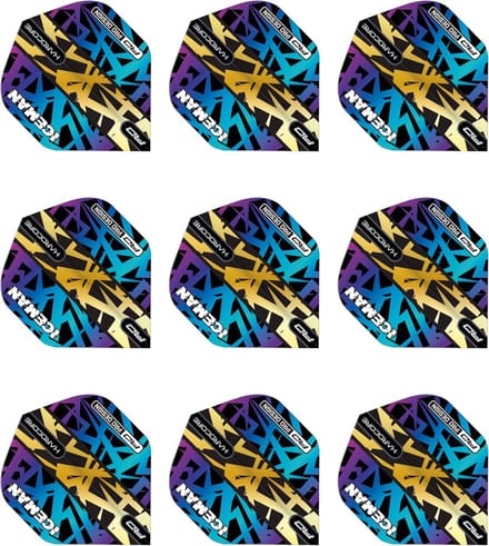 Premium Dartflights Regenboog en Goud Kleuren - Set van 9 Stuks