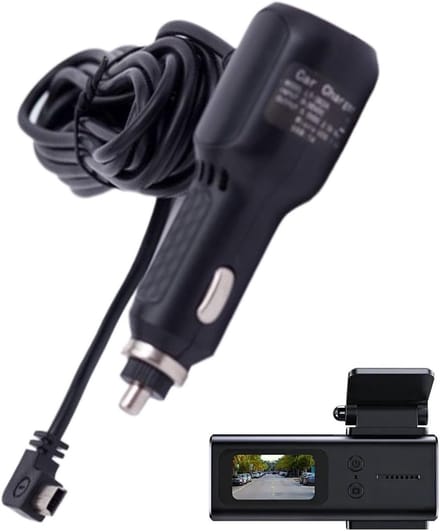 Dash Cam Oplader - Autolader Kabel - Onderweg Opladen - Dubbele USB Poorten - 3.5m Lengte - Zwart
