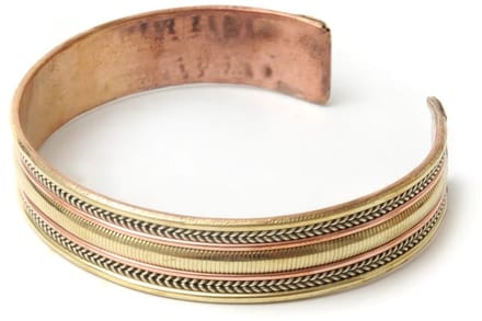 Koperen armband met gerolde rand