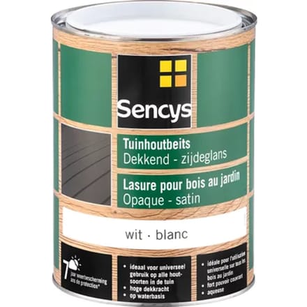 Sencys Tuinhoutbeits Dekkend Zijdeglans Wit 2,5l
