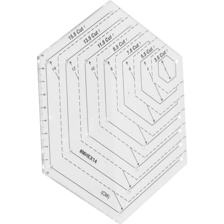 Zeshoek Liniaal DIY Handgemaakt Duidelijke Schaal Hoge Nauwkeurigheid Transparant Acryl Zeshoek Quiltmal voor Tekenen white