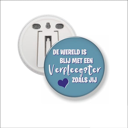 Button Met Clip 58 MM - De Wereld Is Blij Met Een Verpleegster Als Jij