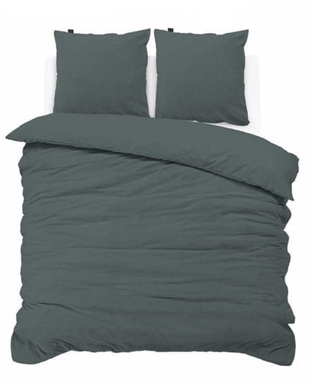 iSleep Dekbedovertrek Teddy Fleece - Eenpersoons - 140x200/220 cm - Antraciet