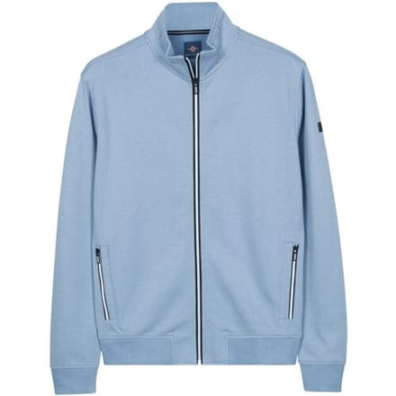 Baileys Vest Sweat Texture Zip Yarn Dyed Jacquard Interlock Riviera Blue / male