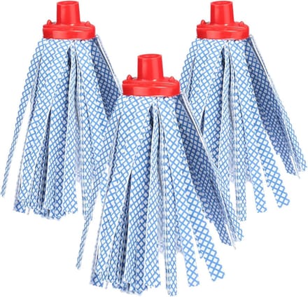 Vervangende Mopkop Set - 3 Stuks met Absorberende Synthetische Strips voor Efficiënte Vloerreiniging
