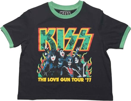 Kiss - St Paddy's Ringer Crop top - S - Zwart
