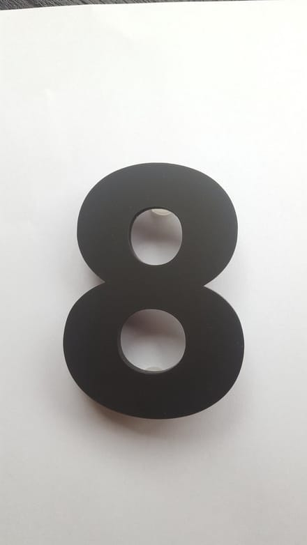 Huisnummer cijfer 8 plexiglas antraciet mat 15cm hoog