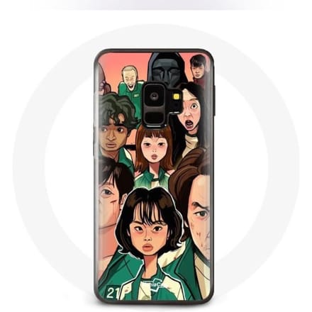 Coque pour Samsung S9 plus Squid Game Affiche personnages Fanart