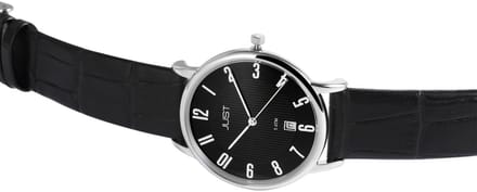 JUST Herenhorloge Echtleder Saxton, datumaanduiding