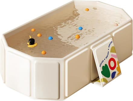 Opvouwbare babybad – Voor 0-8 jaar, met afvoerdop, beige