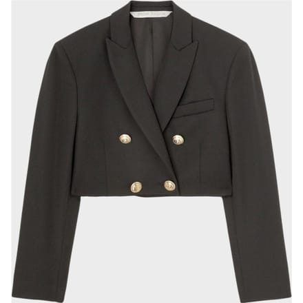 Palm Angels Cropped Blazer Zwart Goud