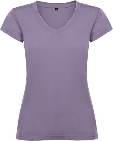 Dames V-hals getailleerd t-shirt model Victoria Lavendel maat S