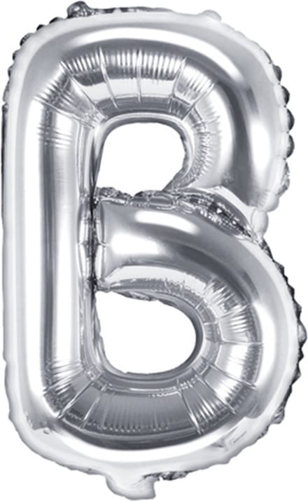 Partydeco - Folieballon Zilver Letter B (35 cm)