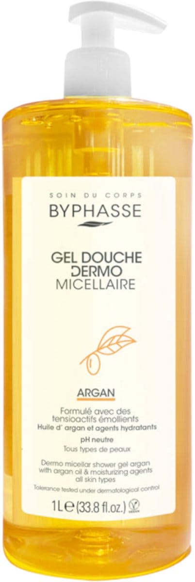 12x Byphasse 1l douchegel dermo micellaire argan