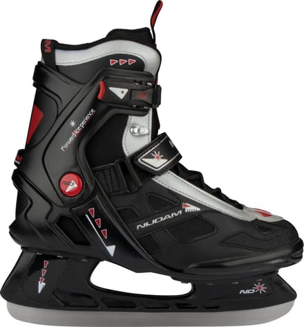 Nijdam IJshockeyschaats - Semi-Softboot - Zwart/Zilver - Maat 42