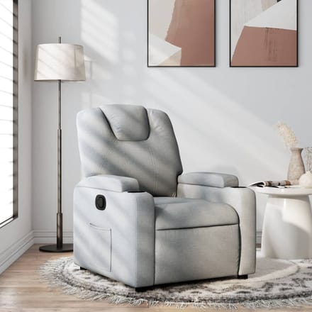 Vidaxl Fauteuil Slaapbank, Lichtgrijs, Gestoffeerd met Stof