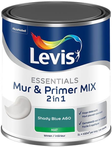 Levis - Essentials Mur & Primer Mix - Shady Blue A60 - Mengverf - 1 L