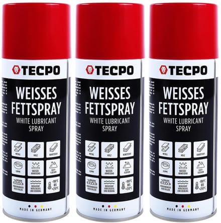 Witte Vetspray - Smeervet Spuitbus - Corrosie Bescherming - Hoge Drukbelasting - 3 x 400 ml - Wit