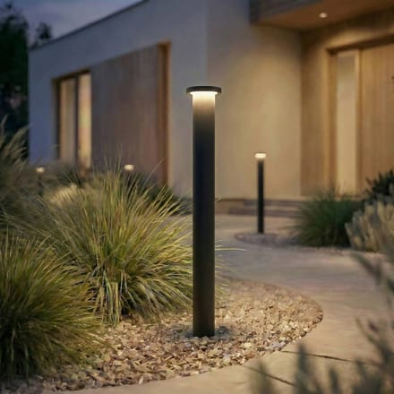 Lindby LED tuinpadverlichting Cirel, hoogte 65 cm, zwart, IP65