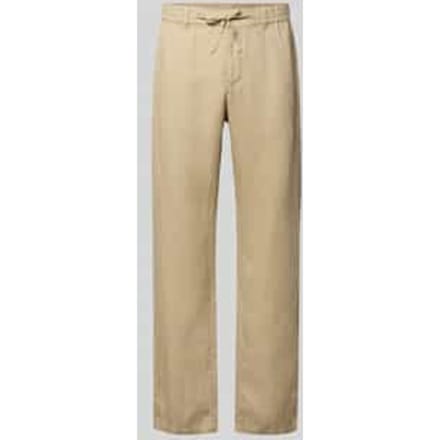 regular fit linnen broek met elastische band