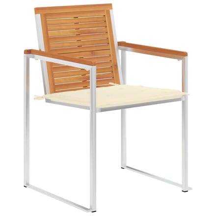 vidaXL - Tuinstoelen - 2 - st - met - kussens - massief - acaciahout - en - staal