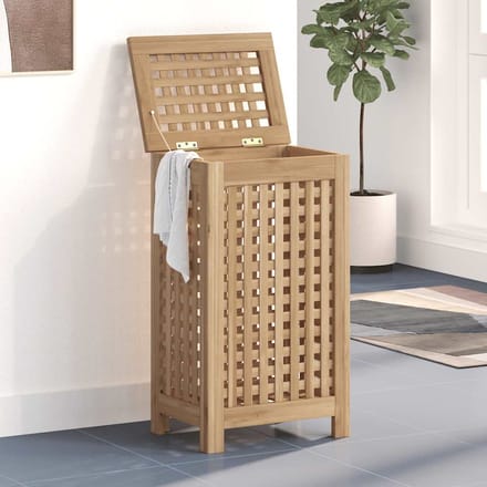 vidaXL - Wasmand - 35x25x60 - cm - massief - teakhout