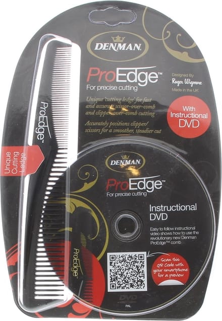 Denman Pro Edge Knipkam Zwart + DVD Kam Ref.DEPE01BLKDVD 1St