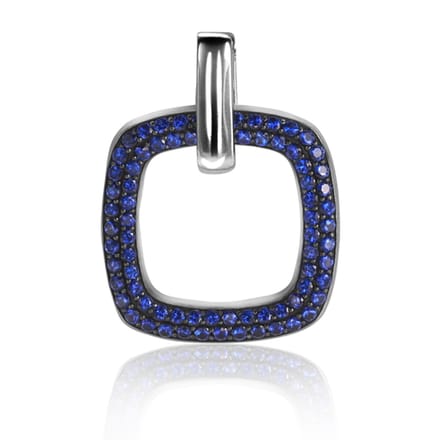Zinzi zilveren vierkante hanger blauw ZIH1159B